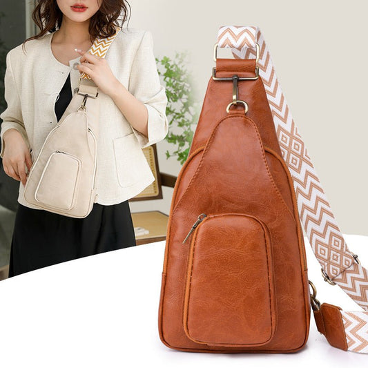 Soft Leather Chest Bag Retro Women Bag Crossbody Bag - Premium Bags for sale