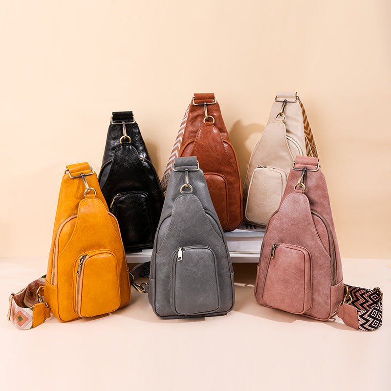 Soft Leather Chest Bag Retro Women Bag Crossbody Bag - Premium Bags for sale