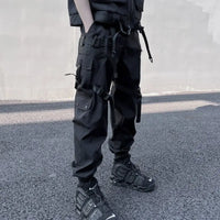 Spring new men functional style overalls men trend loose corset paratrooper multi pocket youth trousers