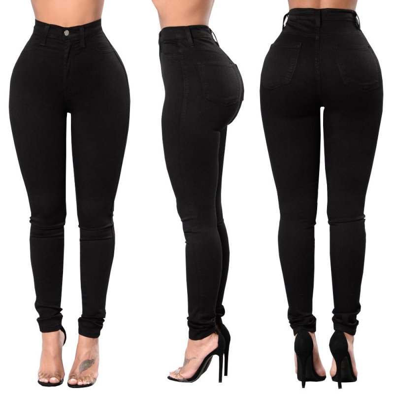 Spring Women Wear High Waist High Elasticity Slim Fitting Ankle Tied Pen Holder Women Jeans