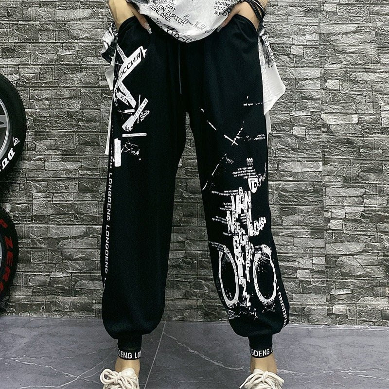 Summer New Casual Pants All - Match Women's Pants Thin Letter Printing Trend Brand Leggings Large Size