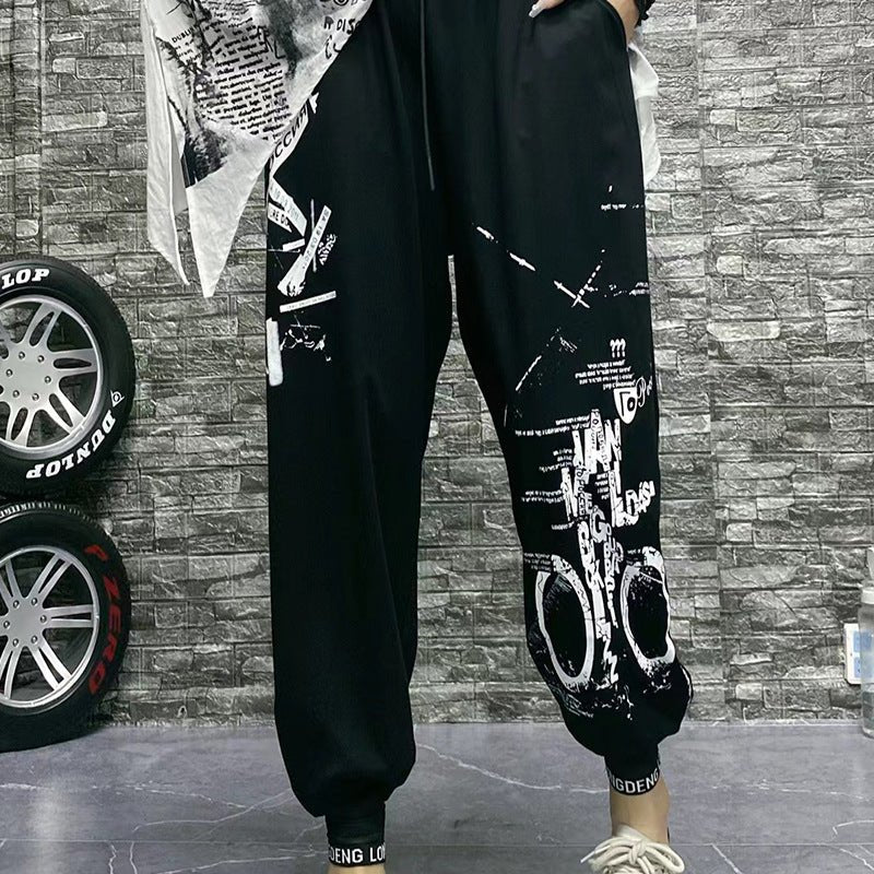 Summer New Casual Pants All - Match Women's Pants Thin Letter Printing Trend Brand Leggings Large Size