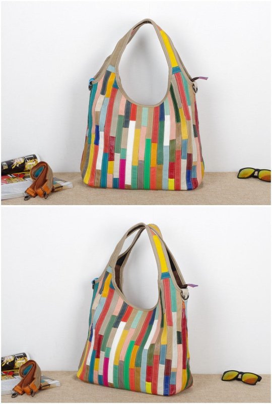 The First Layer Of Color Stripes Casual Characteristic One - shoulder Messenger Bag