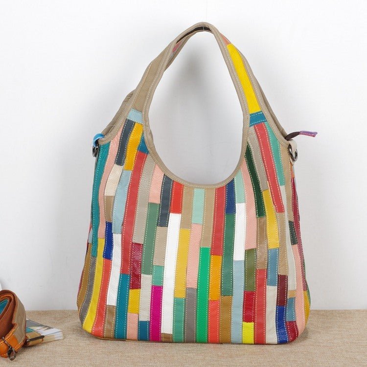 The First Layer Of Color Stripes Casual Characteristic One - shoulder Messenger Bag