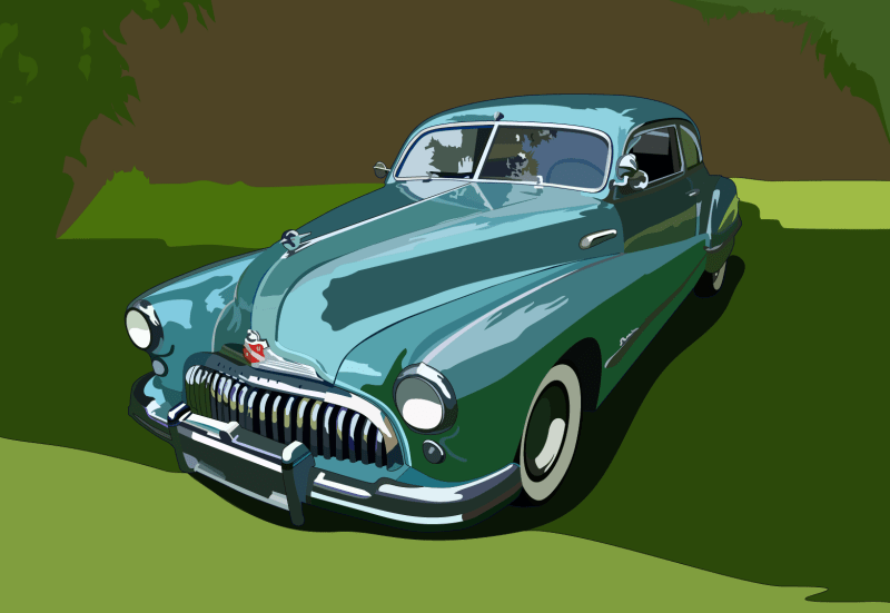 Vintage Buick 1948 - Classic Car Vector Art Digital Download - Premium Digital Products for sale
