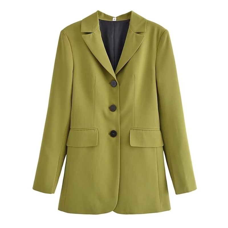 Woman Urban Office Autumn Slim Coat Solid Color Single Breasted Elegant Women Clothing