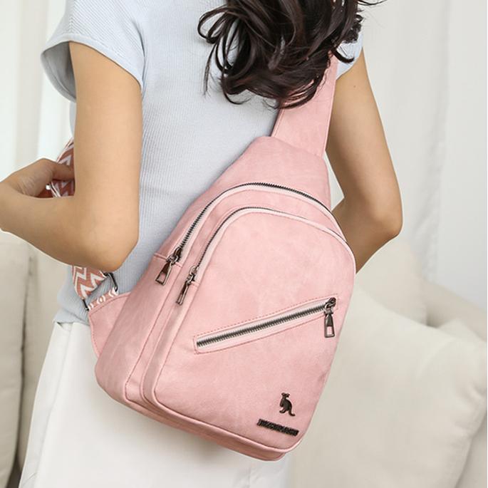 Women Chest Bag Korean Casual Messenger Bag Women Retro Soft Leather Shoulder Bag Popular Backpack - Premium Bags for sale