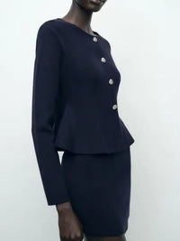 Women Clothing Flat Needle Knitted Jacket Jacket Skirt - Premium Shirts & Tops for sale