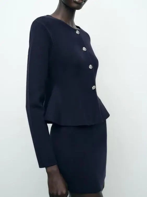 Women Clothing Flat Needle Knitted Jacket Jacket Skirt - Premium Shirts & Tops for sale