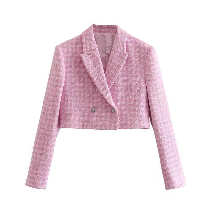 Women Clothing Summer Professional Long Sleeve Texture Casual Blazer