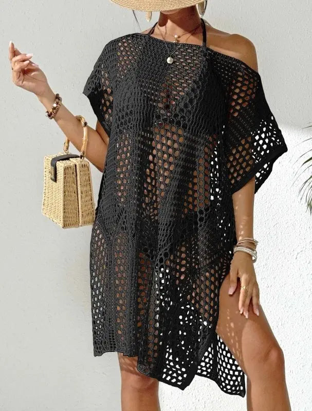 Women's Woven Hollow Cutout Off-Shoulder Beach Dress | Madragora madragora Women's Woven Hollow Cutout Off-Shoulder Beach Dress | Madragora madragora