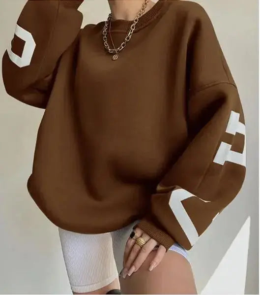 Women's Casual Fashion Printed Thickened Top - Premium sweaters for sale