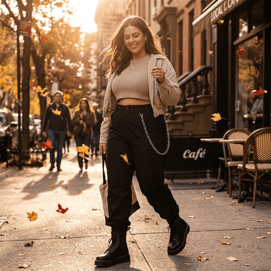 Women's High Waist Cargo Pants lifestyle - Madragora