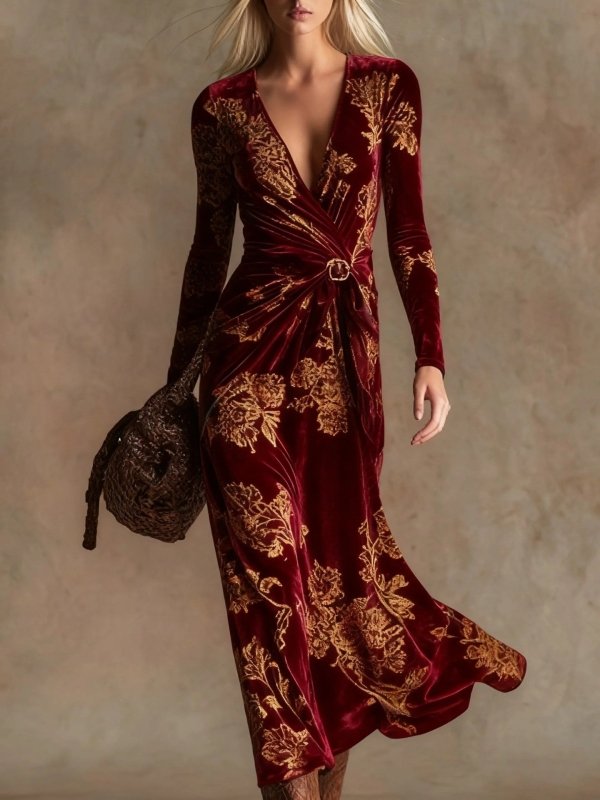 Women's High Waist Long Sleeve Maxi Dress – Pullover Style, 9 Colors - Premium Activewear for sale
