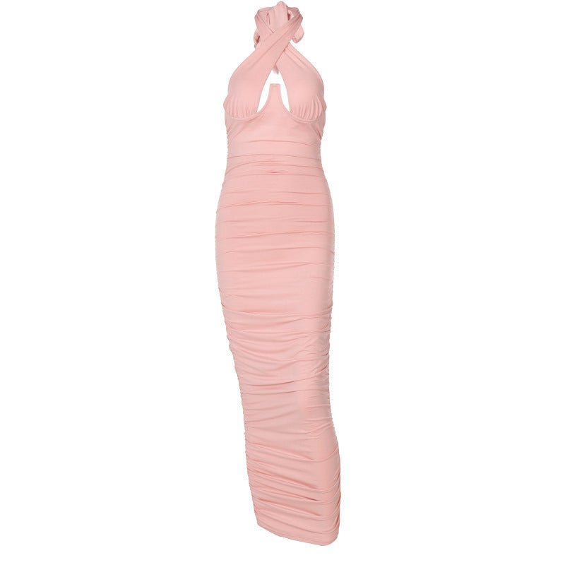 Women's Hollow Out Backless Fitted Midi Dress - Premium Dress for sale