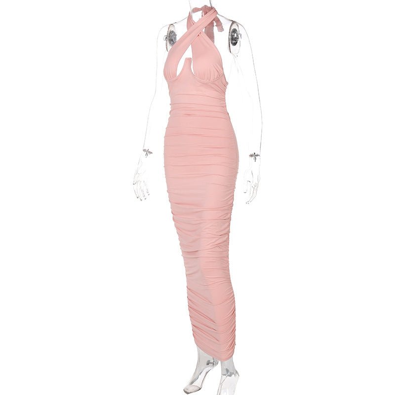 Women's Hollow Out Backless Fitted Midi Dress - Premium Dress for sale