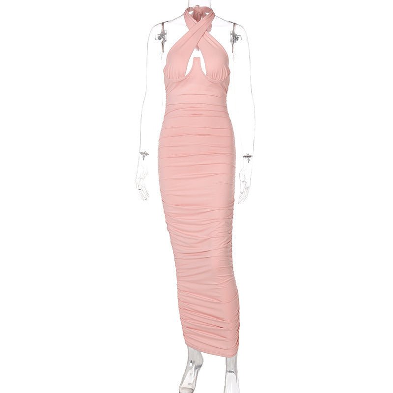 Women's Hollow Out Backless Fitted Midi Dress - Premium Dress for sale