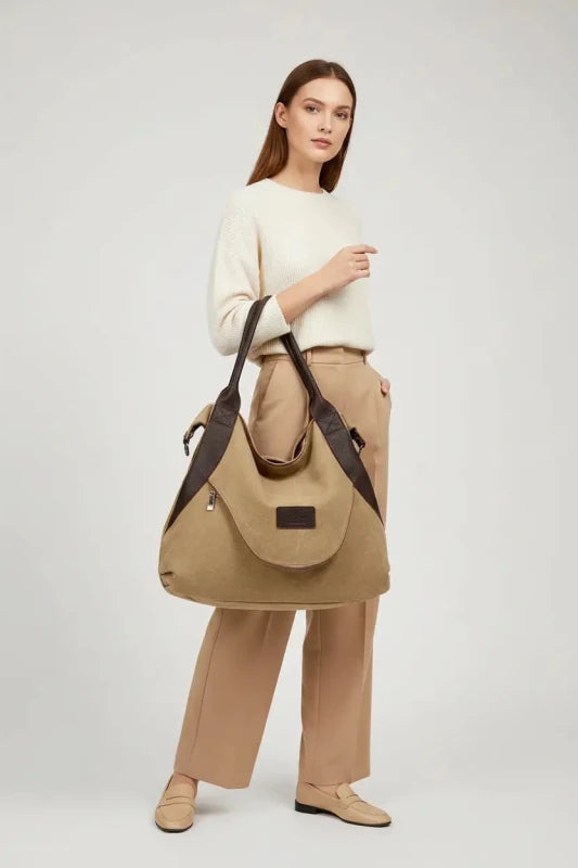 Women's Large Canvas Tote Bag with Pockets - Premium Bags for sale