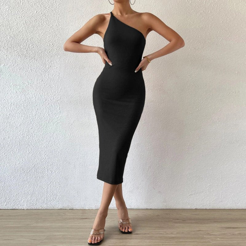 Women's One Shoulder Cutout Ruched Bodycon Mini Dress – Sexy Club Dress