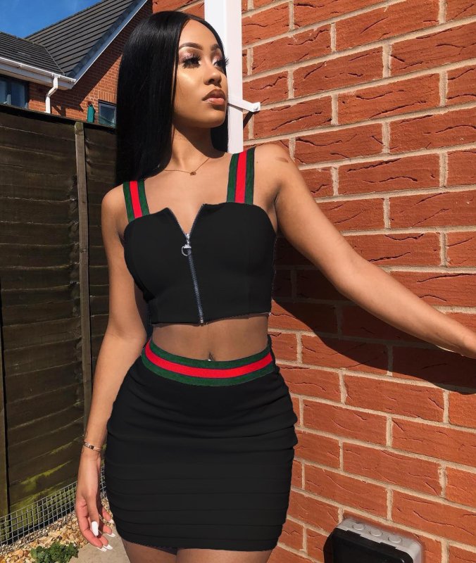 Women's Patchwork Halter Bodycon Mini Skirt – Nightclub Party Dress - Premium Women's Clothing for sale