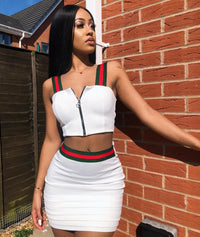 Women's Patchwork Halter Bodycon Mini Skirt – Nightclub Party Dress - Premium Women's Clothing for sale