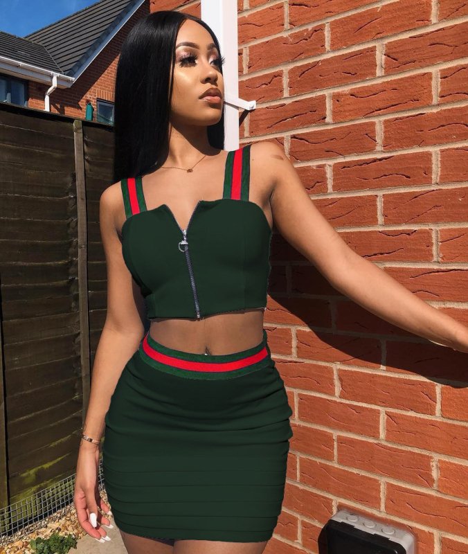 Women's Patchwork Halter Bodycon Mini Skirt – Nightclub Party Dress - Premium Women's Clothing for sale
