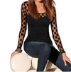 Women's Polka Dot Chiffon Top – Scoop Neck Long Sleeve - Premium Activewear for sale