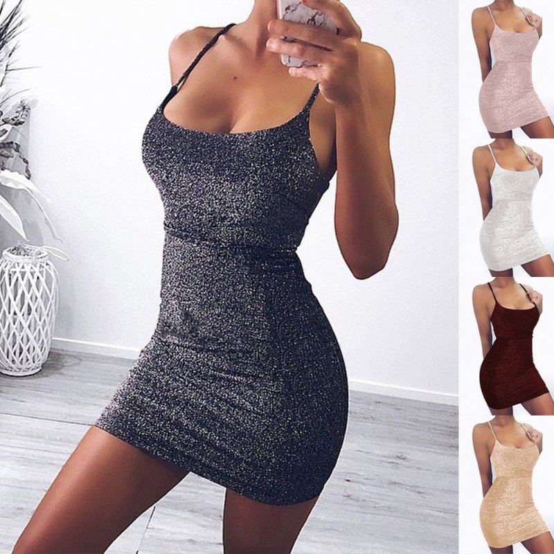 Women's Shiny Satin Slip Mini Dress – Cami Strap Style - Premium Activewear for sale