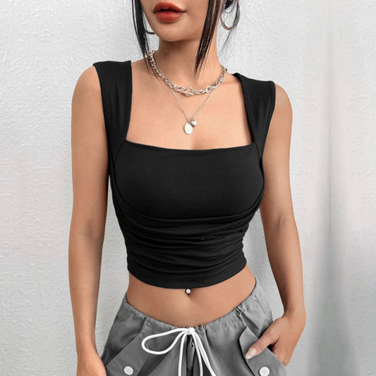 Women's Spaghetti Strap Corset Crop Top – Slim Fit Sexy Tank - Premium for sale