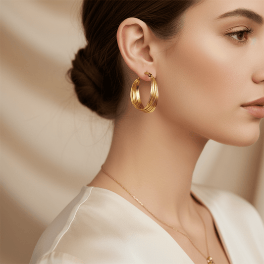 Gold Hoop Earrings – Lifestyle Model