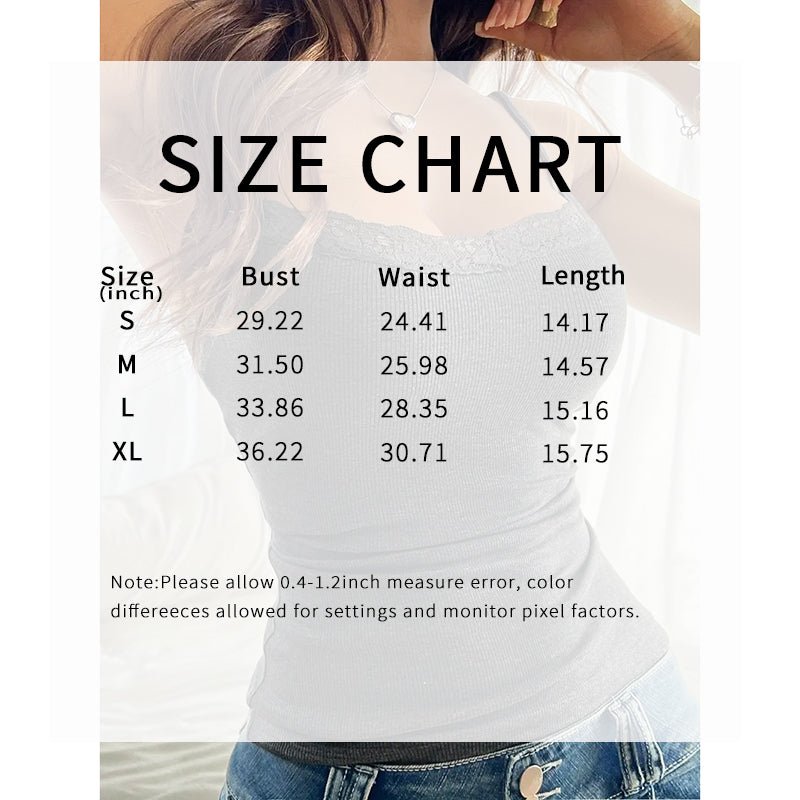 Women's Y2K Lace Cami Top - Square Neck Spaghetti Strap Tank - Premium Activewear for sale