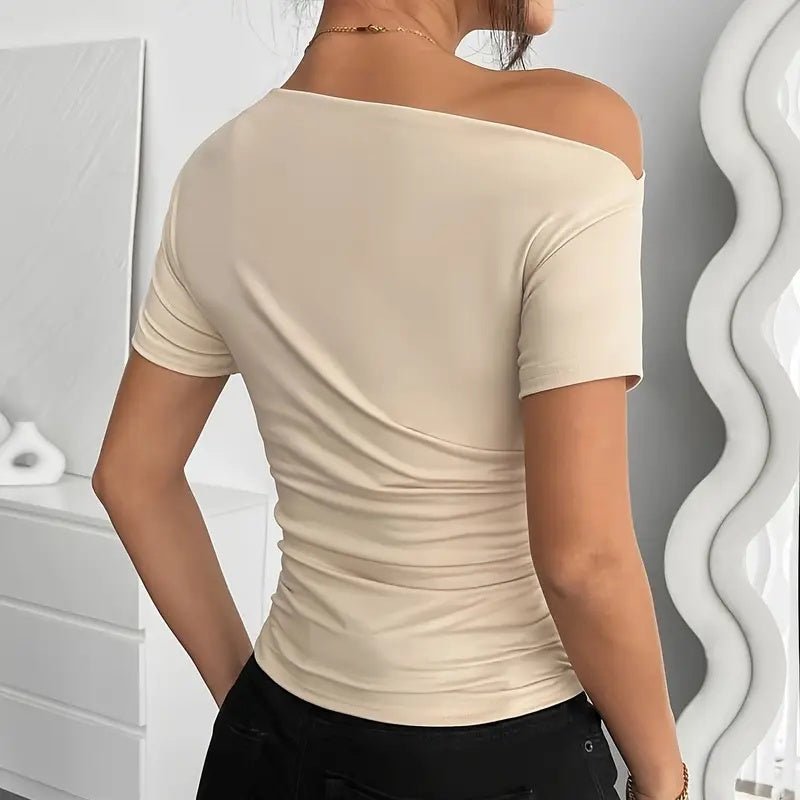 Women's Y2K Ruched One - Shoulder Top - Slim Fit Summer Shirt - Premium Activewear for sale