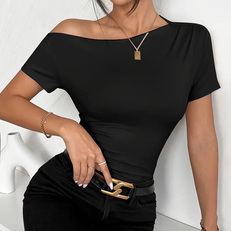 Women's Y2K Ruched One - Shoulder Top - Slim Fit Summer Shirt - Premium Activewear for sale