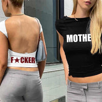 Y2K Backless Crop Top Women - Short Sleeve White Aesthetic Tee - Premium Activewear for sale