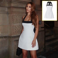 Y2K Halter Off Shoulder Mini Dress - Sexy Black & White Lolita - Premium Activewear for sale
