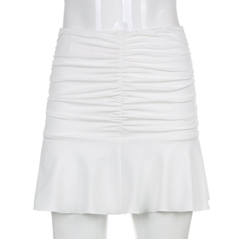 Y2K Pleated Mini Skirt Women - High Waist White Summer Skirt - Premium Activewear for sale