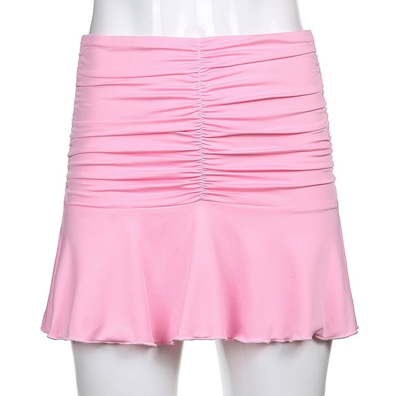 Y2K Pleated Mini Skirt Women - High Waist White Summer Skirt - Premium Activewear for sale