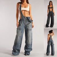 Y2K Zipper Denim Overalls - Loose Suspender Jumpsuit Streetwear - Premium Activewear for sale