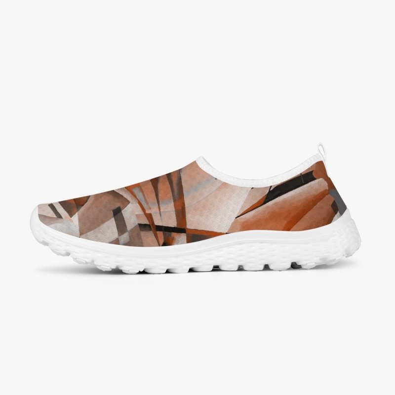 292. Women's Slip-On Mesh Running Shoes - Futuristic graphic style