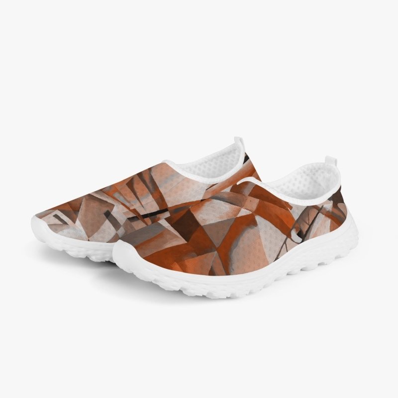 292. Women's Slip-On Mesh Running Shoes - Futuristic graphic style