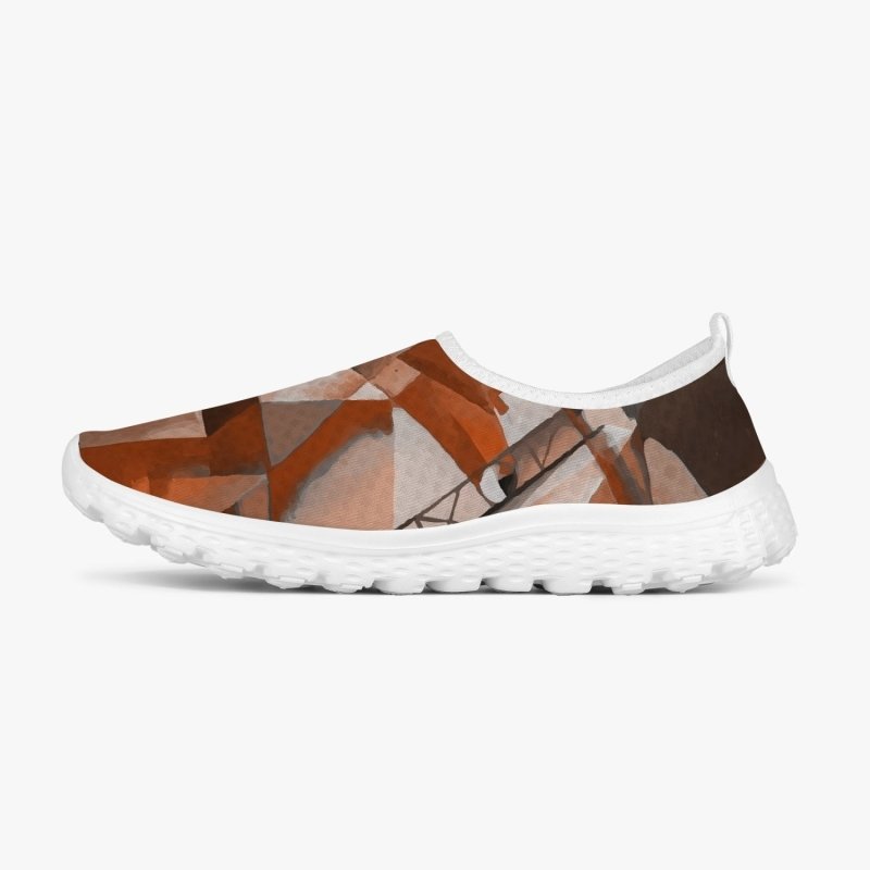 292. Women's Slip-On Mesh Running Shoes - Futuristic graphic style