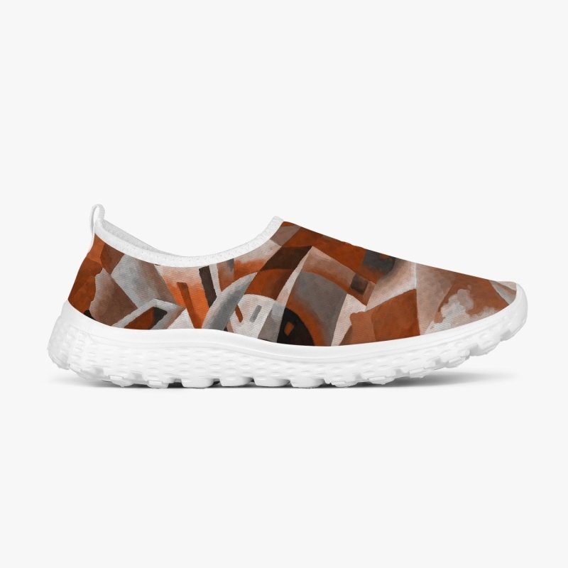 292. Women's Slip-On Mesh Running Shoes - Futuristic graphic style