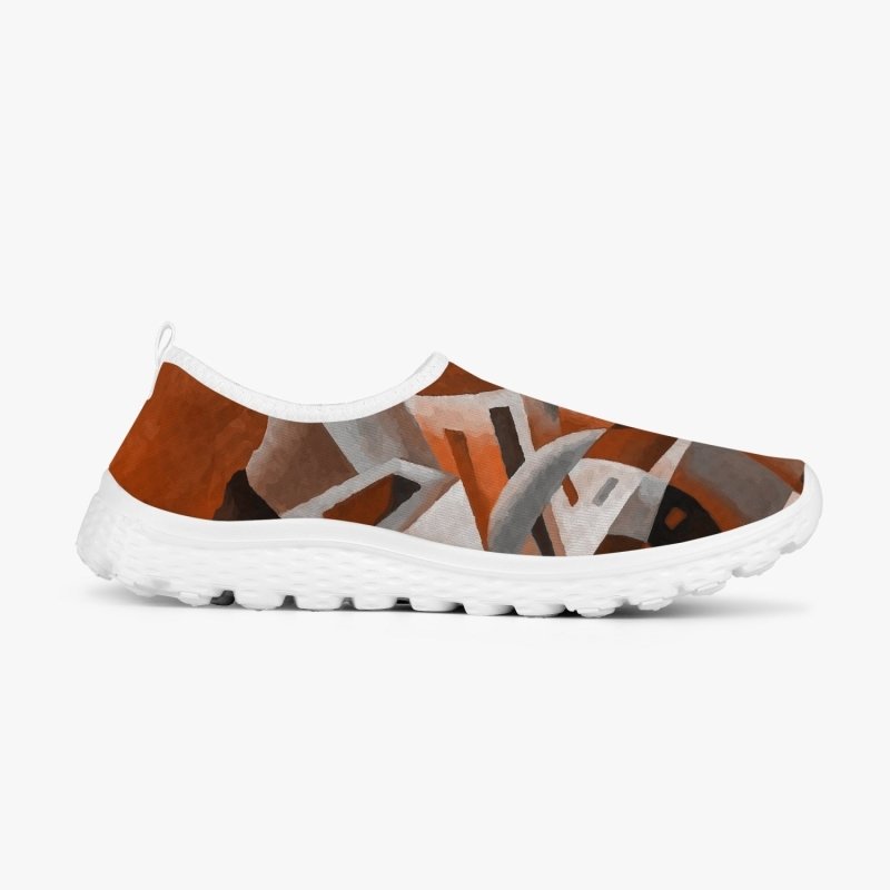 292. Women's Slip-On Mesh Running Shoes - Futuristic graphic style