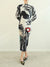 Zebra Printing Pleated Dress Women's Turtleneck Long Sleeves Slim Dresses Autumn Summer Elegant Clothing