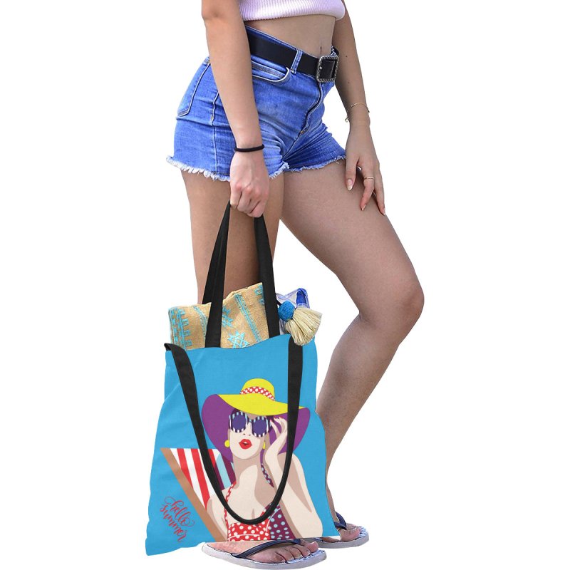 All Over Print Canvas Tote Bag(Model1698)(Medium)- Beach