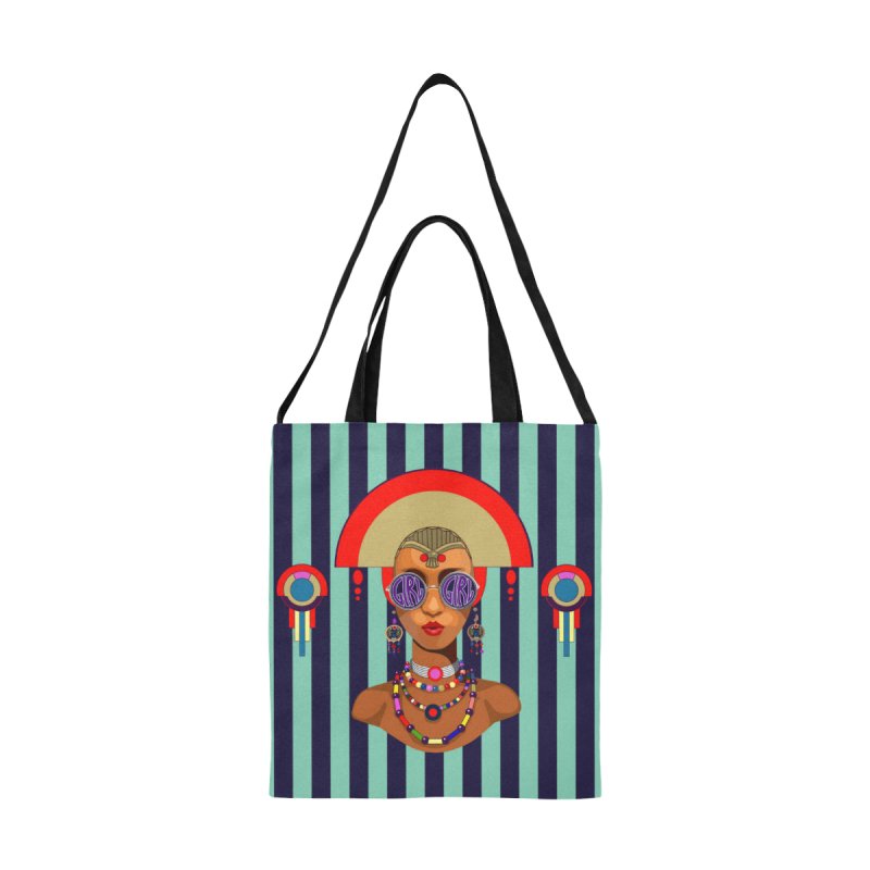 All Over Print Canvas Tote Bag(Model1698)(Medium)- Circle color