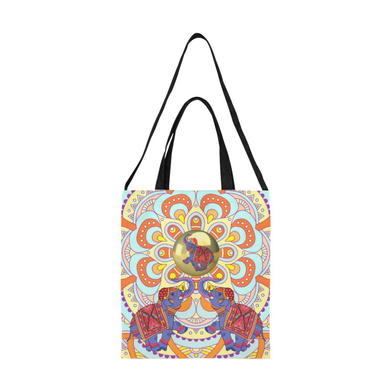 All Over Print Canvas Tote Bag(Model1698)(Medium)- India style