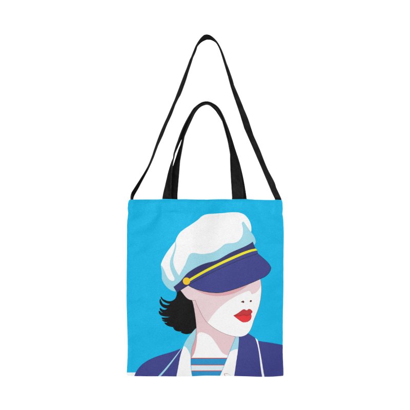 All Over Print Canvas Tote Bag(Model1698)(Medium)- Marine face