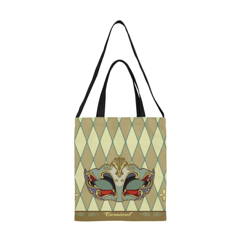 All Over Print Canvas Tote Bag(Model1698)(Medium)- Mask gold
