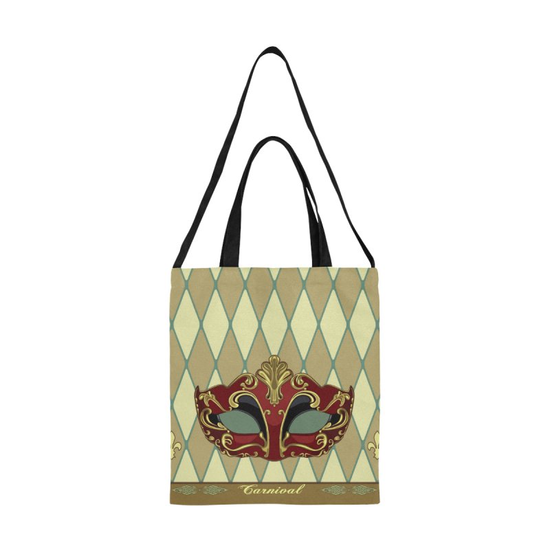 All Over Print Canvas Tote Bag(Model1698)(Medium)- Mask red